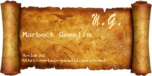 Marbeck Gemella névjegykártya